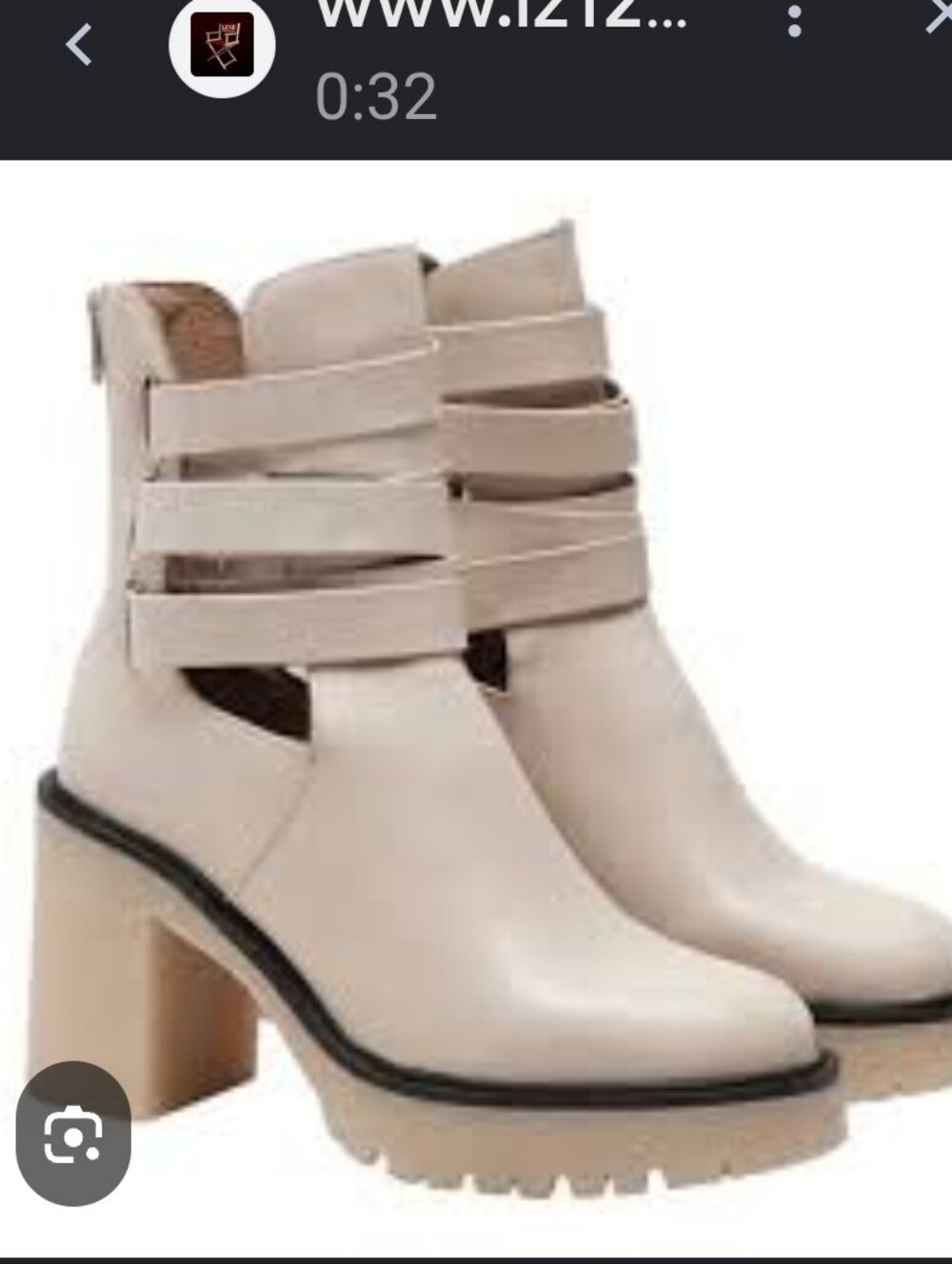 Free People Women's Cream Strappy Cutout Block Heel Booties